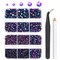 qiipii Purple Rose AB Resin Flatback Rhinestones 2mm 3mm 4mm 5mm 6mm Flatback Black AB Jelly Stones Gems Crystals Diamonds for Face Eyes Makeup Tumblers Bottles DIY Crafts Clothes Shoes Phones Bookes
